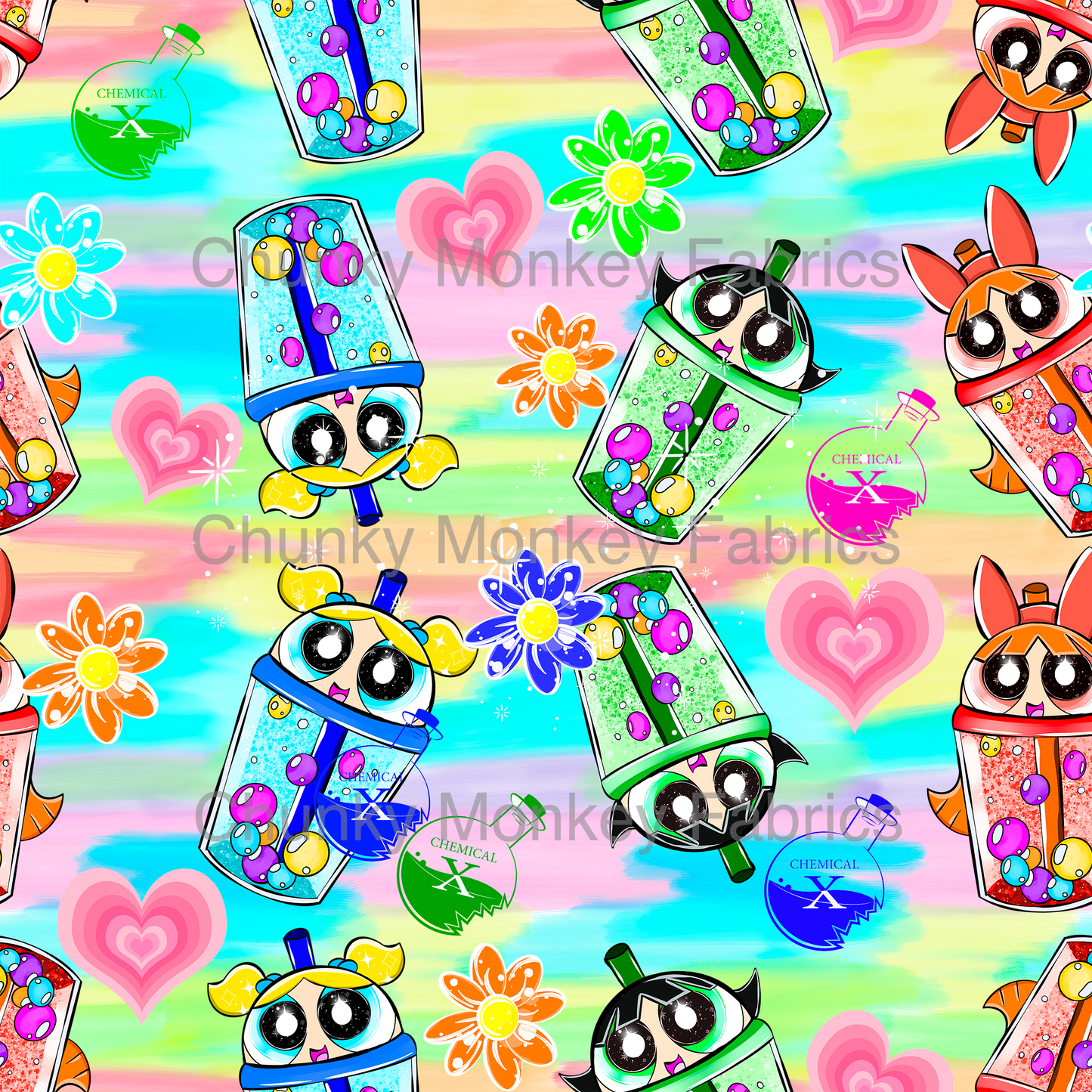 Sammy Designs- Power puff boba brush stroke