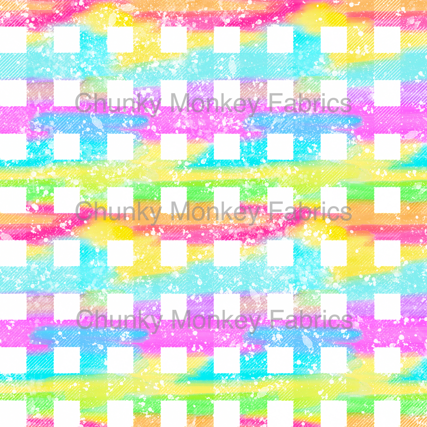 Sammy Designs- Rainbow plaid splatter