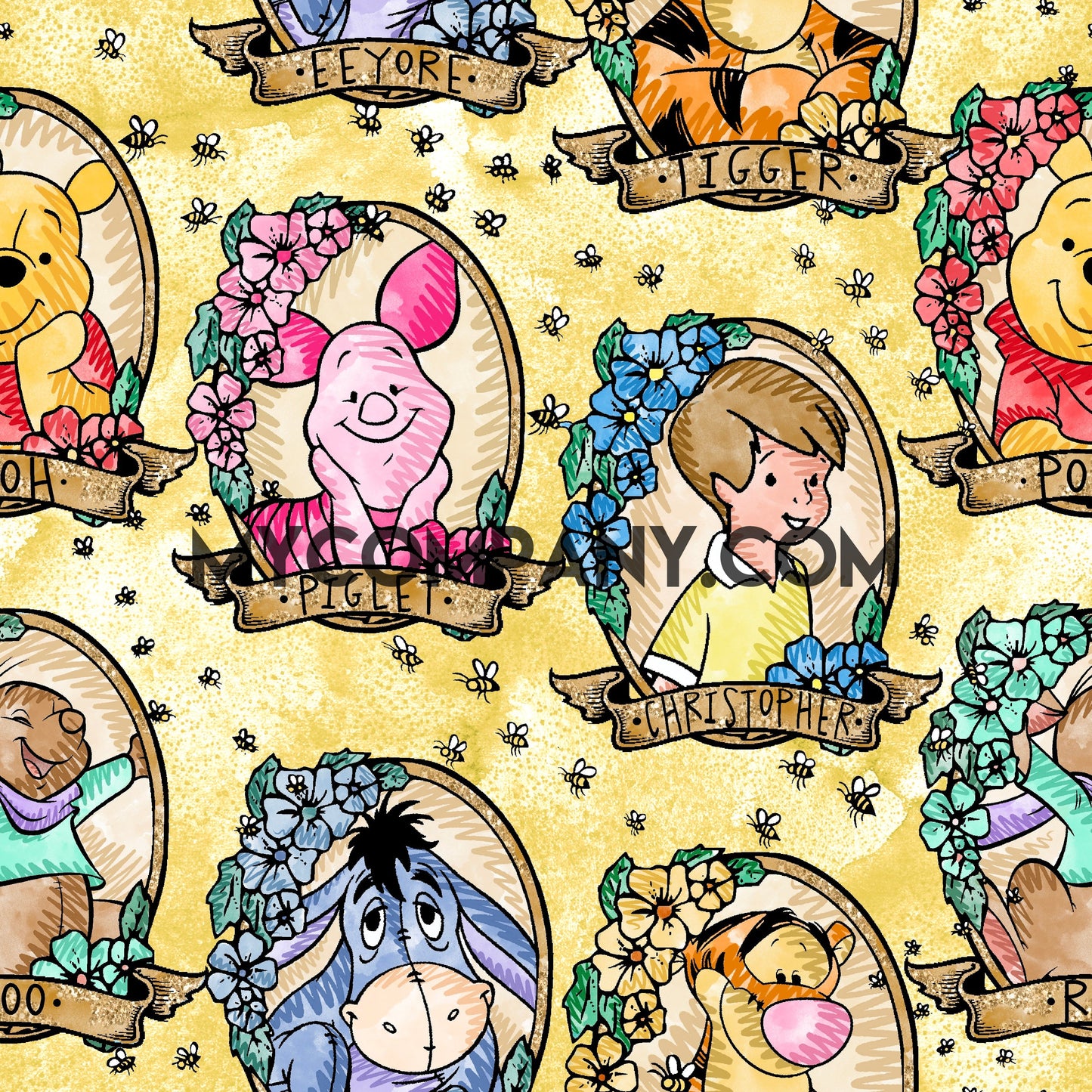 Grey Skies Custom Graphics Pooh Mashup Yellow