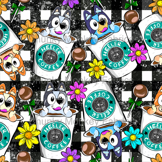 Sammy Designs- Bingo Bluey Muffin Plaid Coffee