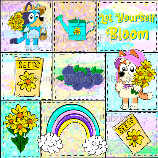 Sammy Designs- Bluey summer garden quilt