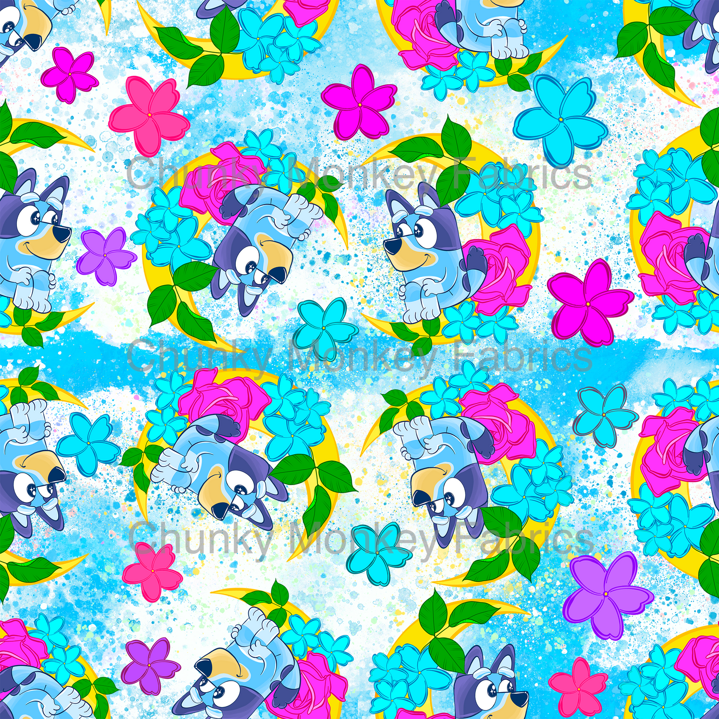 Sammy Designs- Floral moon Bluey