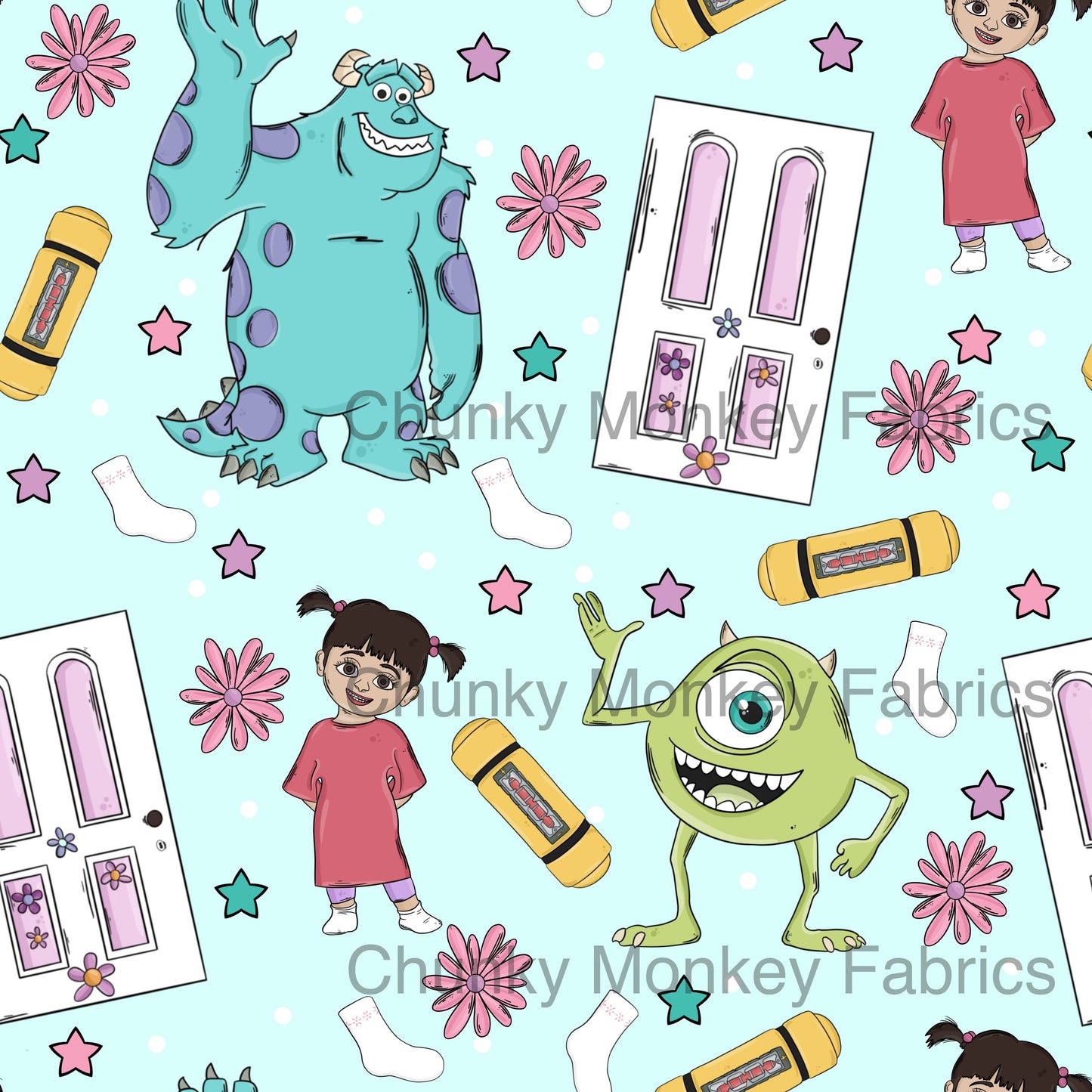 Made with Grace Designs - Monsters Inc- light blue