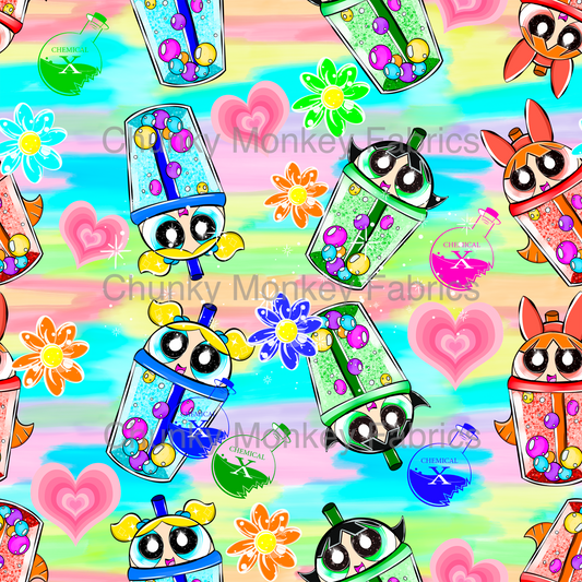 Sammy Designs- Power puff boba brush stroke
