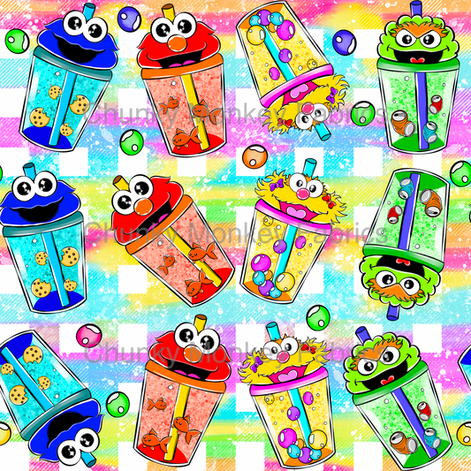 Sammy Designs- Sesame Street boba colorful plaid