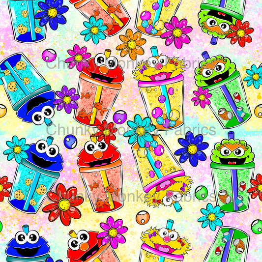 Sammy Designs- Sesame Street splatter bg