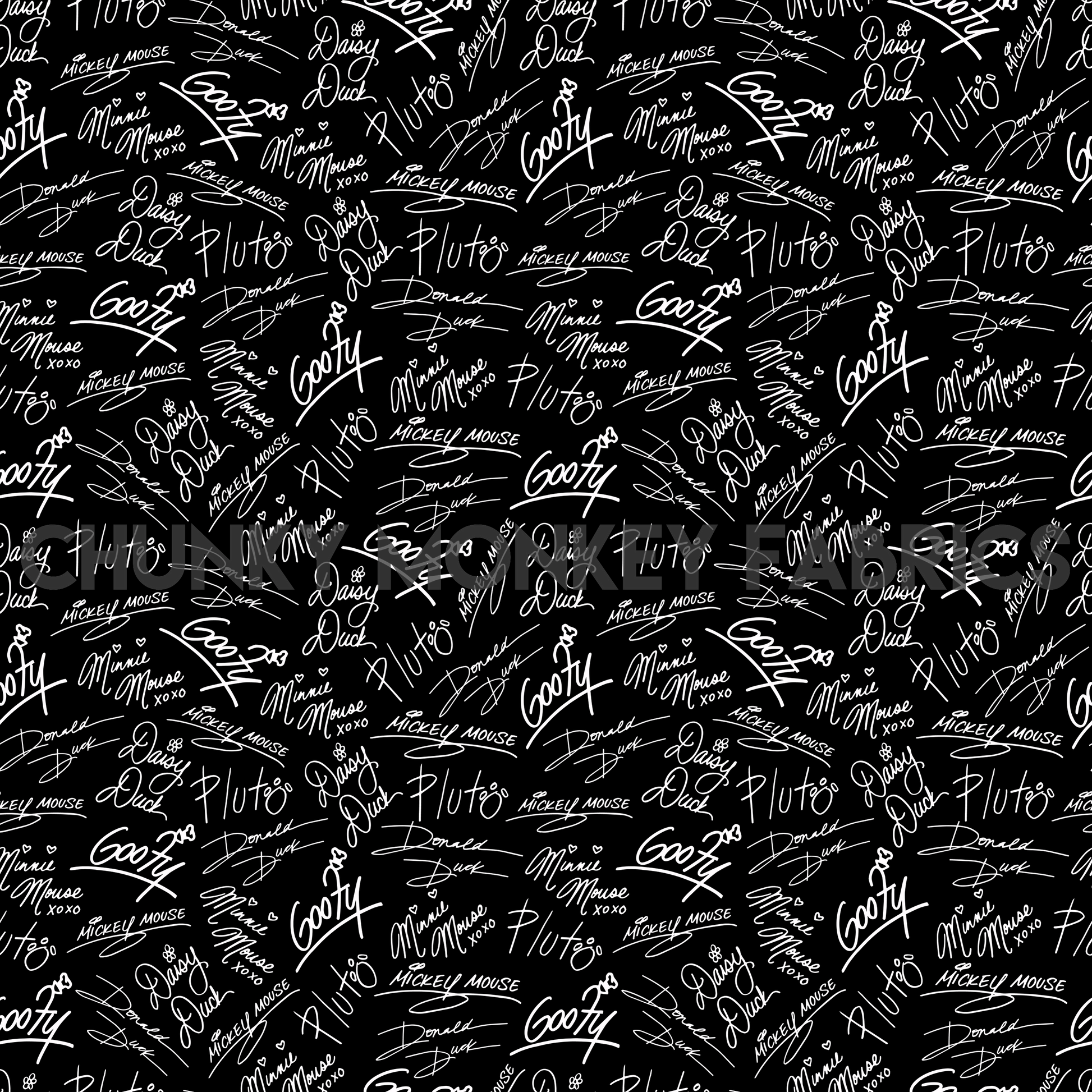 TTD Autographs White Signature on Black