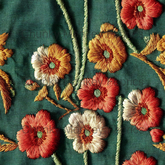 Occult Goddest Embroidery - Fabric Floral