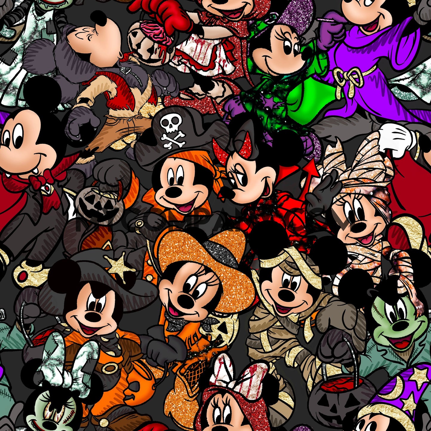 Grey Skies Custom Graphics Mickey Minnie Halloween Mashup