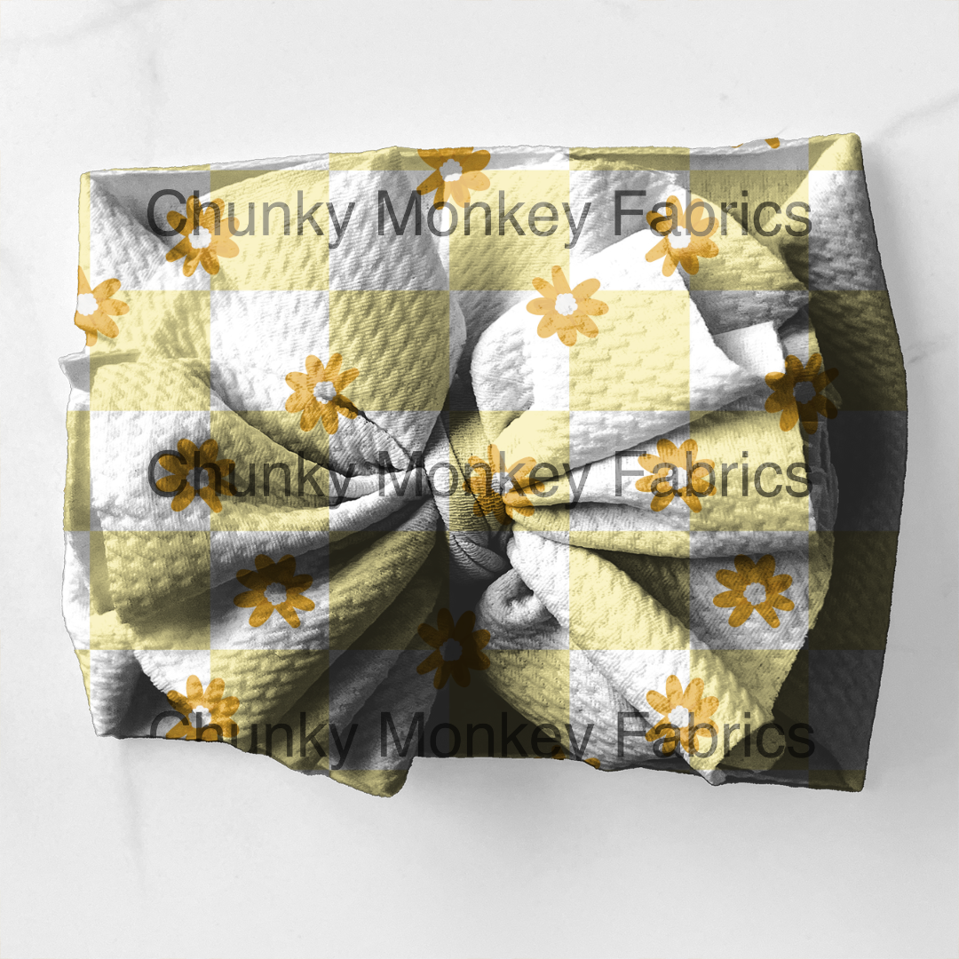 Brittany Frost Designs Retro Yellow Butterfly Checkers