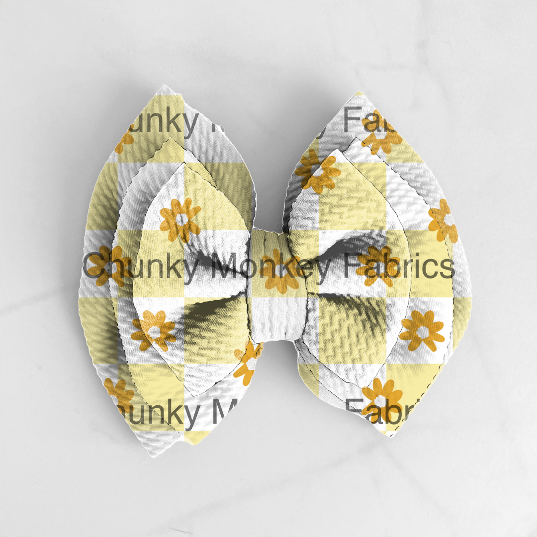 Brittany Frost Designs Retro Yellow Butterfly Checkers