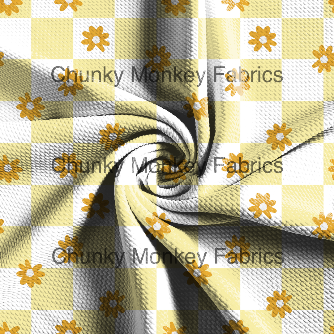 Brittany Frost Designs Retro Yellow Butterfly Checkers