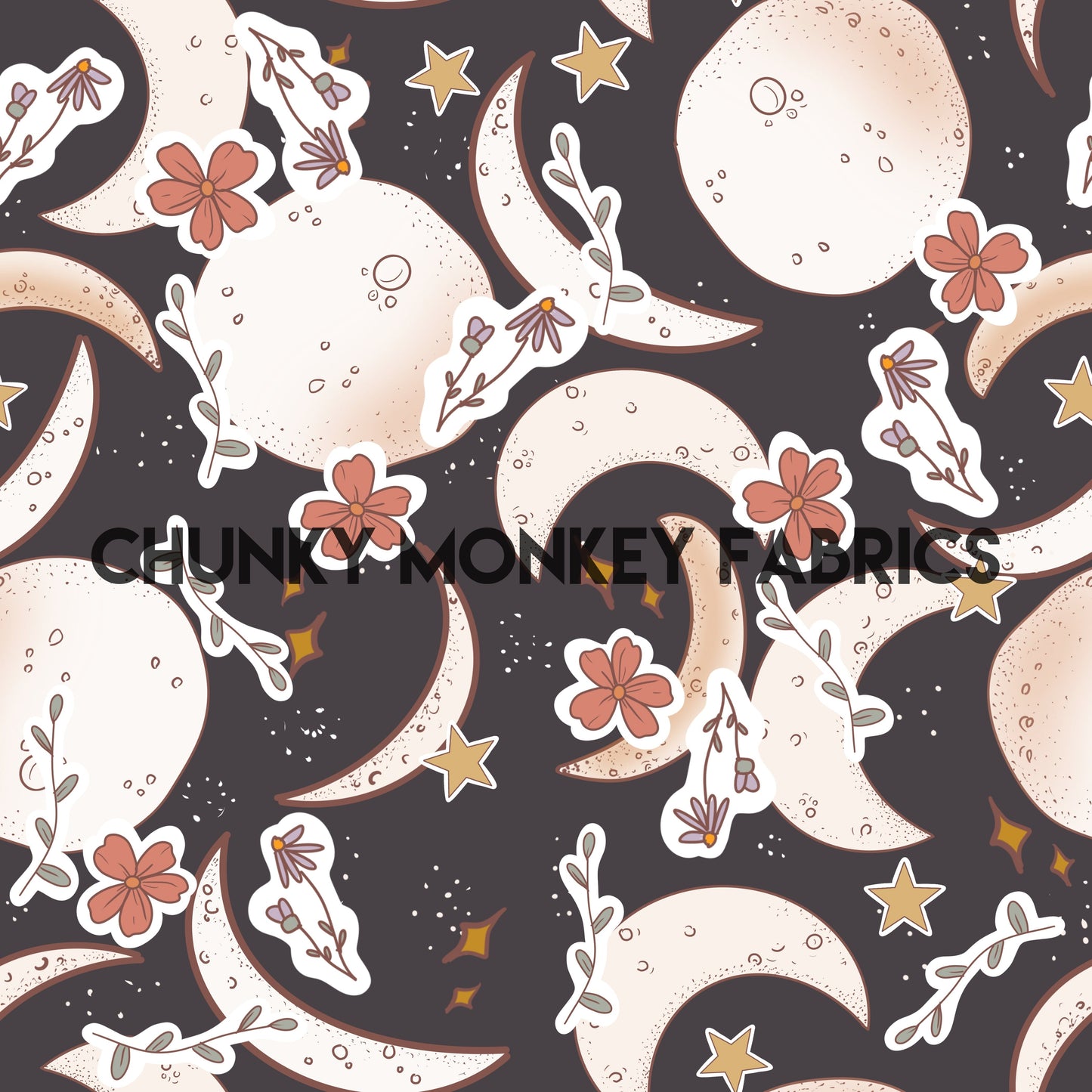 Brittany Frost Wildflower Moon Phases Black