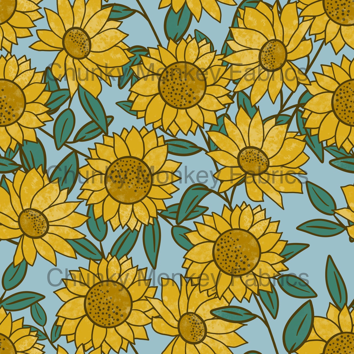 Flower & Vine - Sunflowers Blue